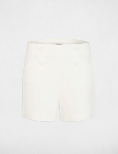 Short droit à pinces blanc femme