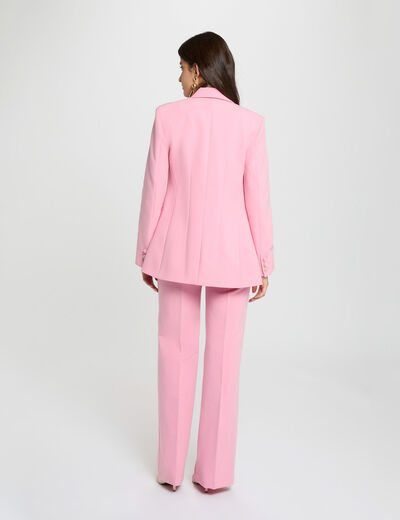 Blazer col ch&acirc;le rose clair femme