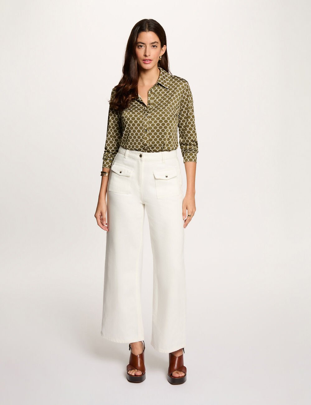 Overhemd met reverskraag brons vrouw