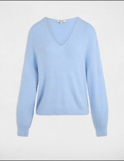 V-hals trui bleu vrouw