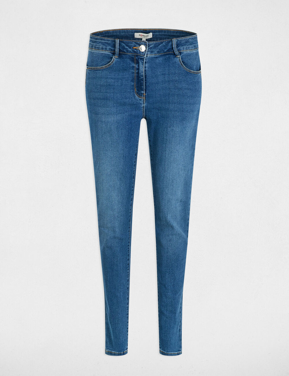 Slim fit jeans standaardmaat stone washed denim vrouw