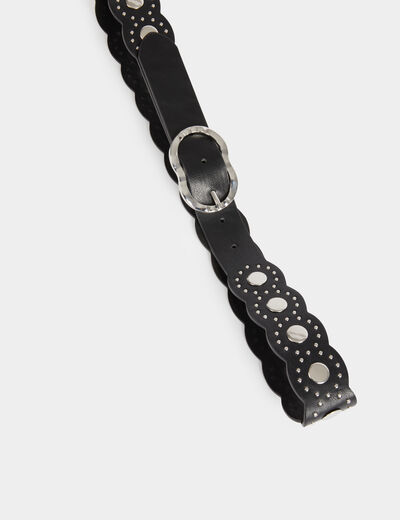 Ceinture avec clous noir femme