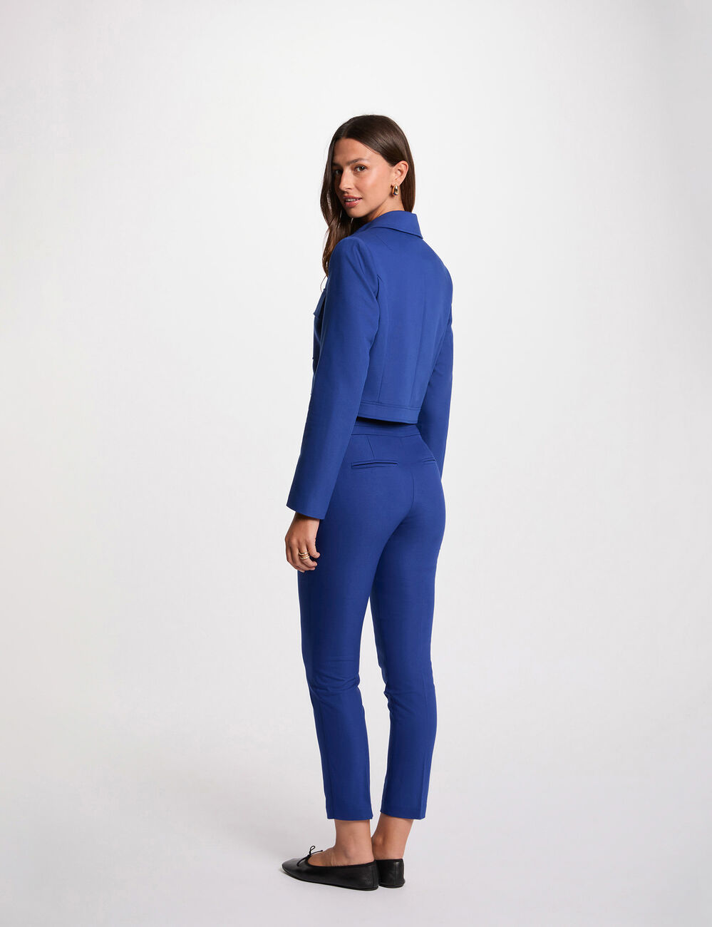 Pantalon cigarette 7/8ème bleu electrique femme