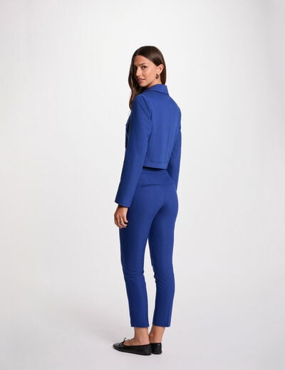 Pantalon cigarette 7/8ème bleu electrique femme