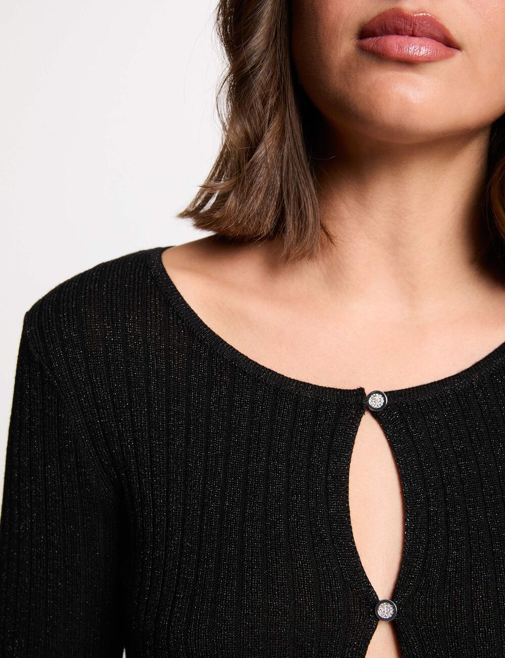 Gilet manches longues noir femme