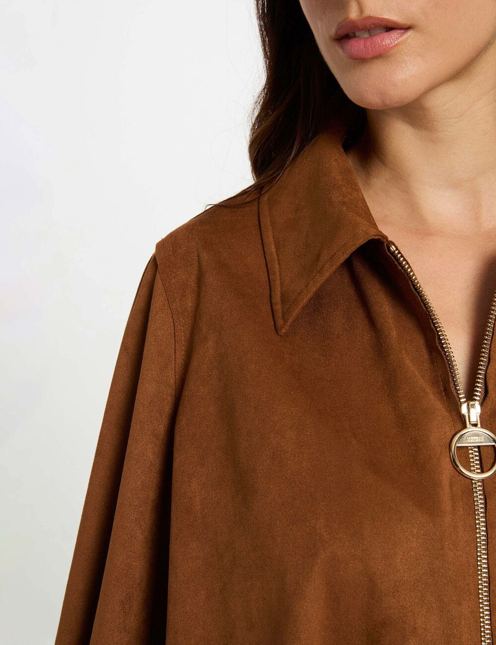 Oversized kort jasje cognacbruin vrouw