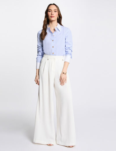 Pantalon large fluide blanc femme