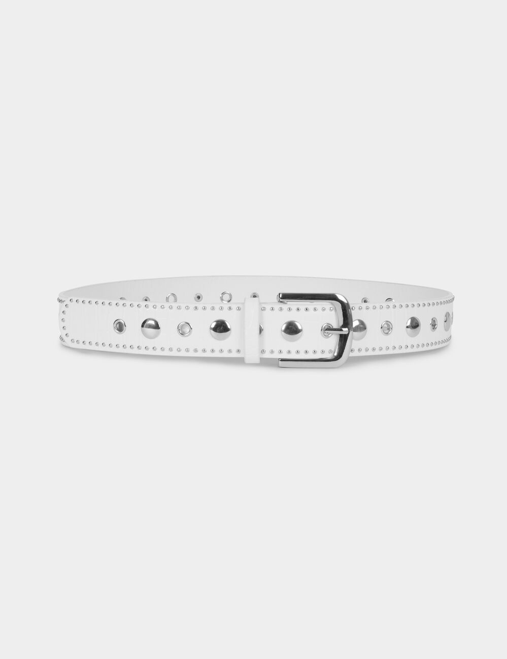 Ceinture clout&eacute;e blanc femme