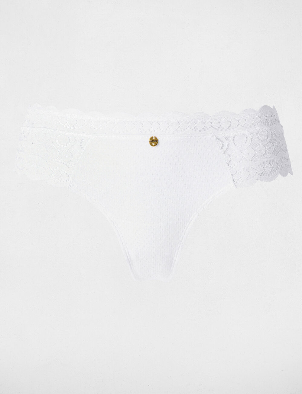Shorty dentelle taille basse blanc femme