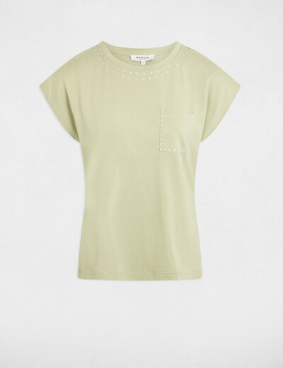 T-shirt manches courtes vert clair femme