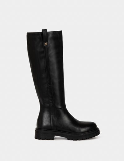 Botte similicuir noir femme