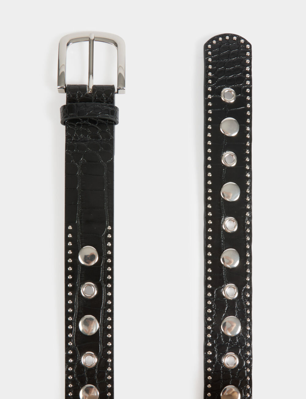 Ceinture cloutée noir femme