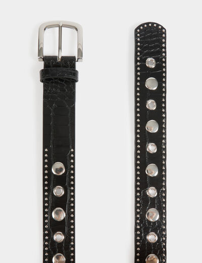 Ceinture cloutée noir femme