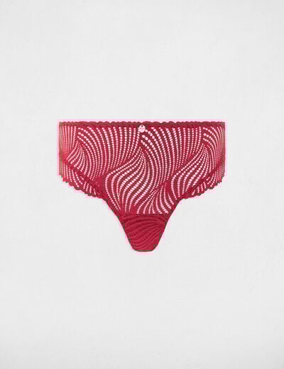 Kanten shorty bordeaux vrouw