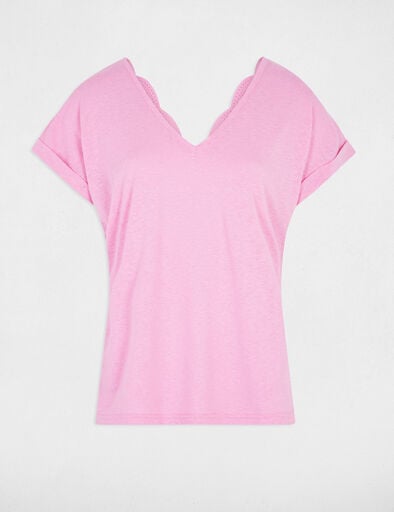 t shirt manches courtes rose femme T-shirt manches courtes rose femme