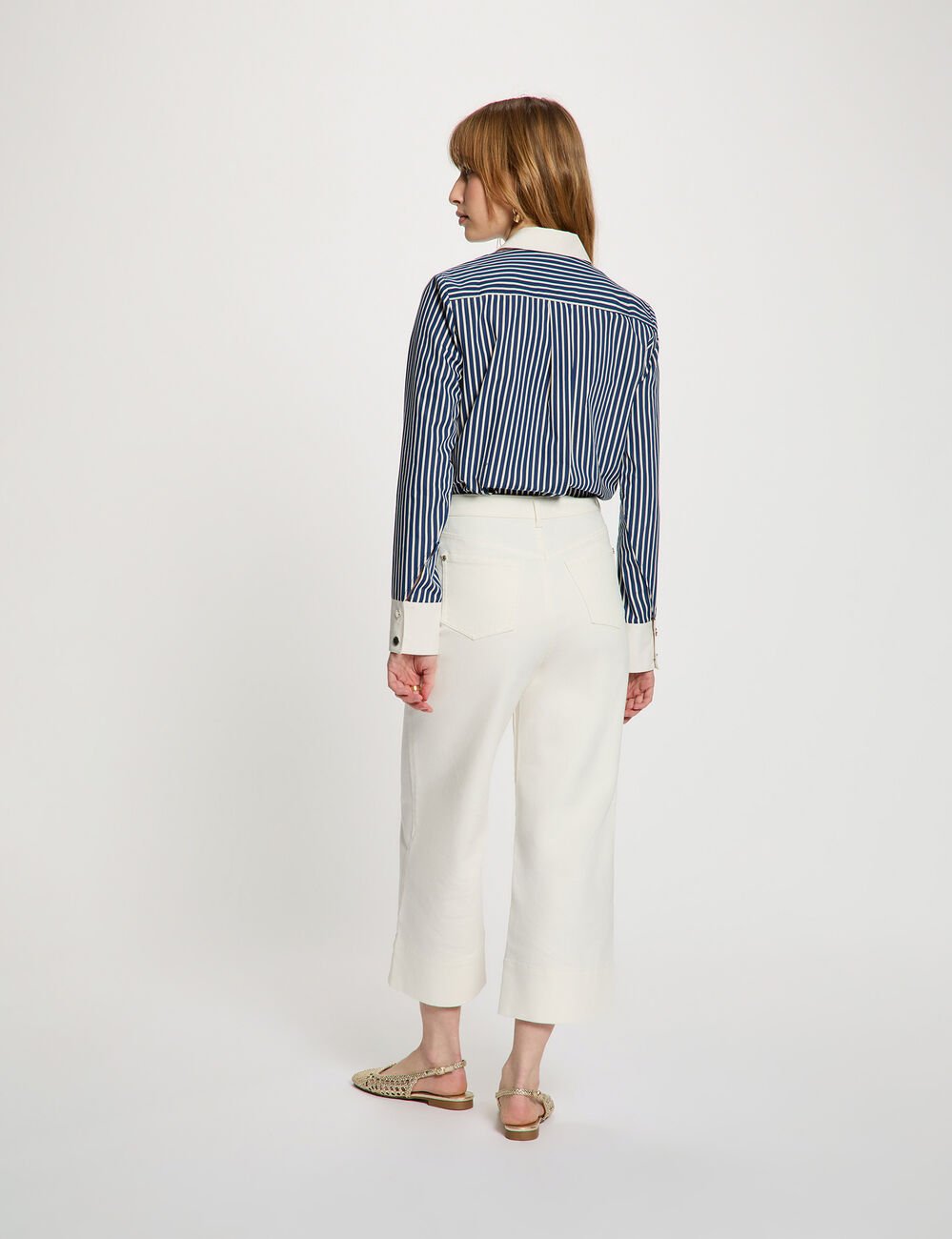 Gestreept overhemd marineblauw vrouw