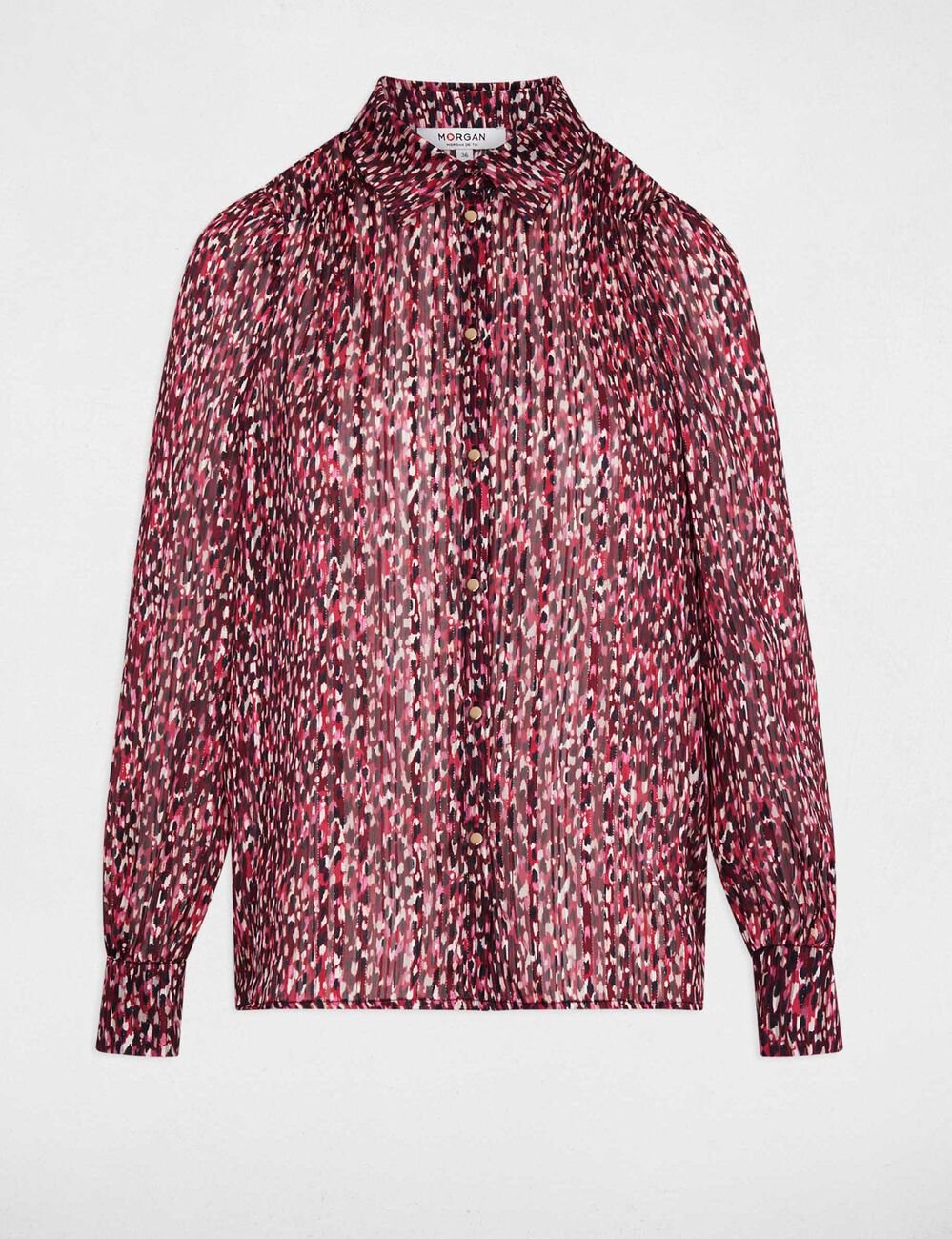 Chemise voile imprimée multicolore femme