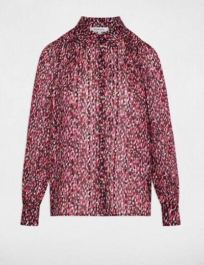 Chemise voile imprimée multicolore femme