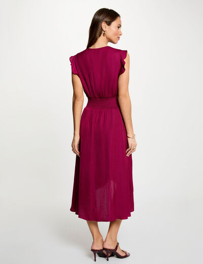 Robe droite fluide sans manches prune femme