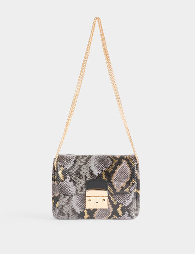 Sac pochette python multicolore femme