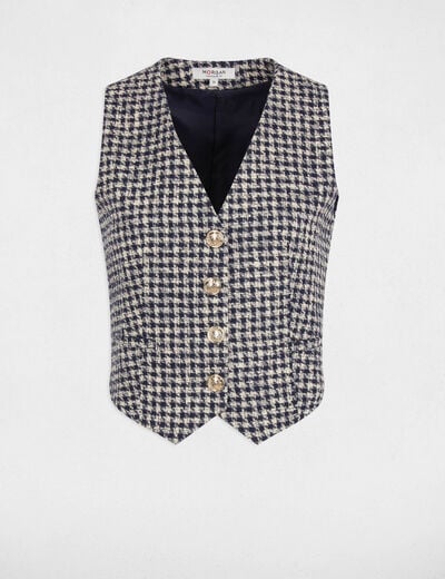 Gilet sans manches ajusté multicolore femme