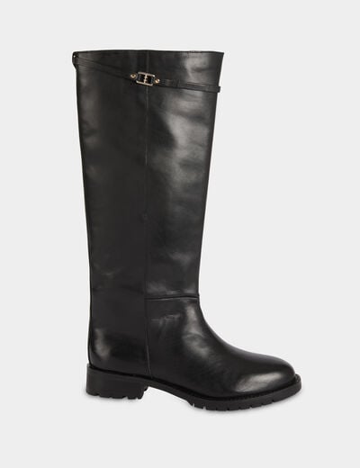 Botte cavali&egrave;re similicuir noir femme