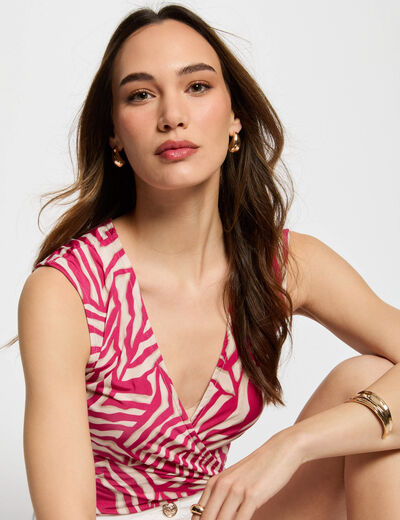 Mouwloze tanktop meerkleurig vrouw