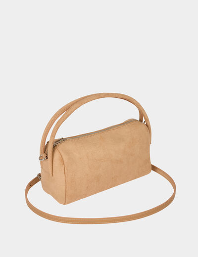 Schoudertas van imitatieleer beige vrouw