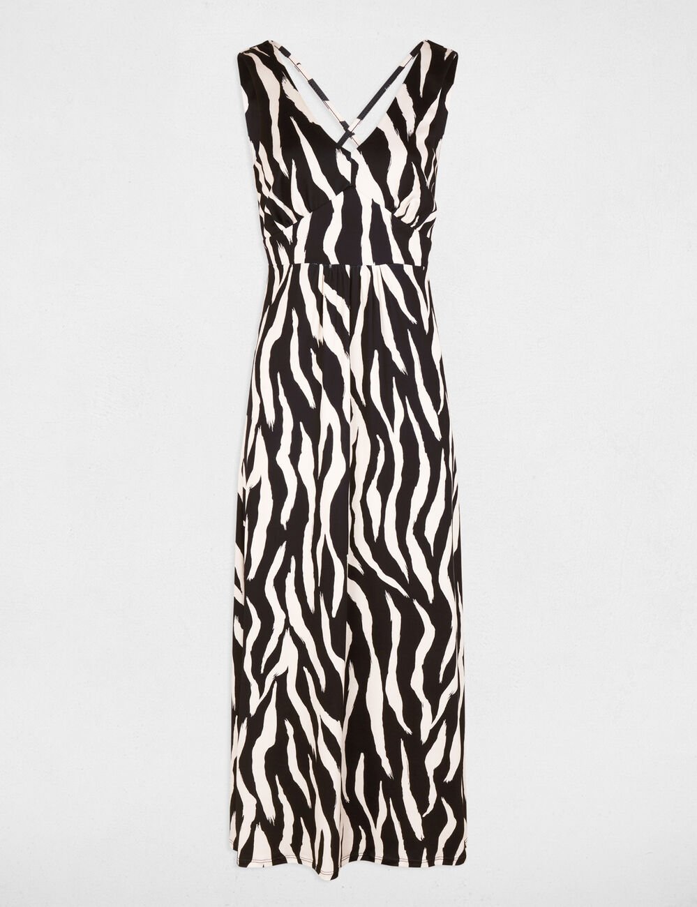 Robe longue d&eacute;collet&eacute; multicolore femme