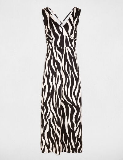 Lange jurk met decollet&eacute; meerkleurig vrouw