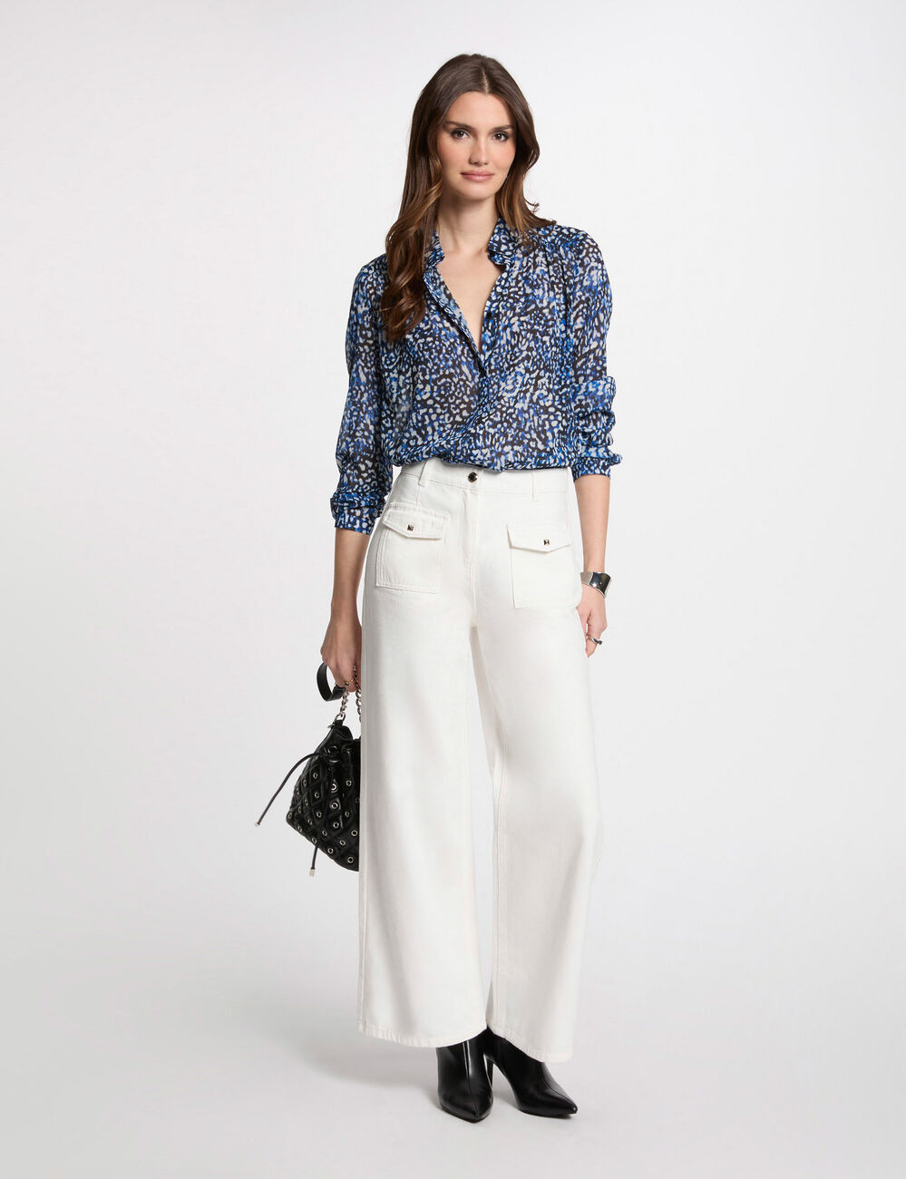Chemise manches longues multicolore femme