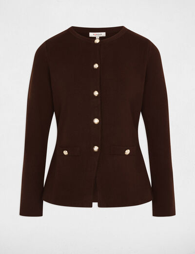 Vest met ronde hals donker bruin vrouw