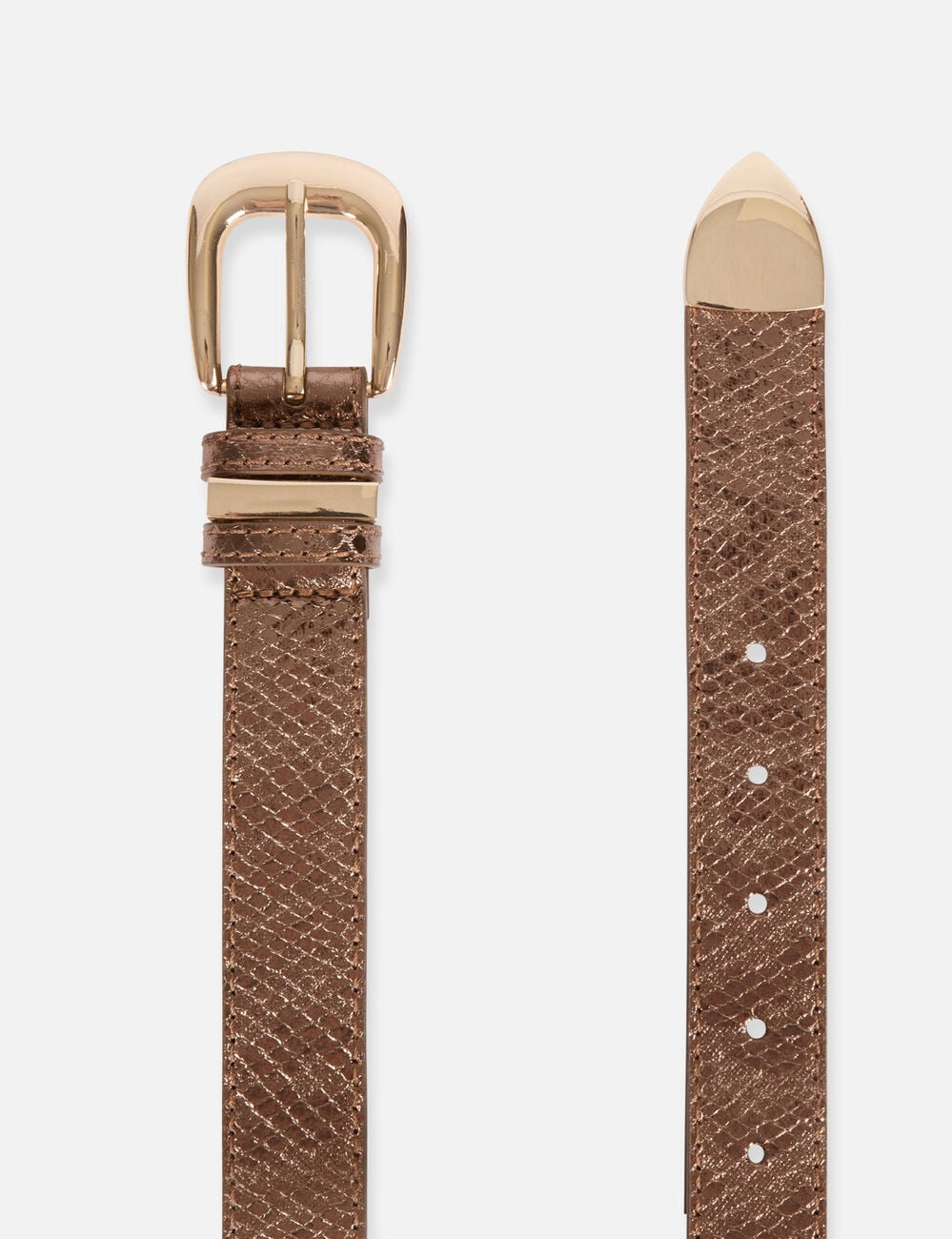 Riem met dierenprint couleur cuivre vrouw