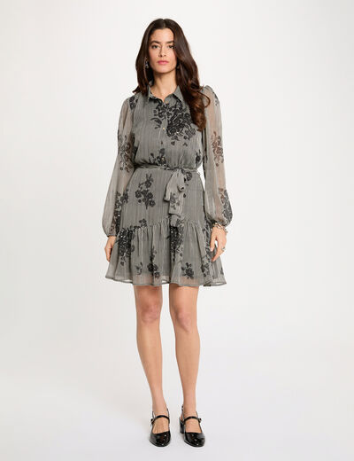 Robe courte fluide multicolore femme