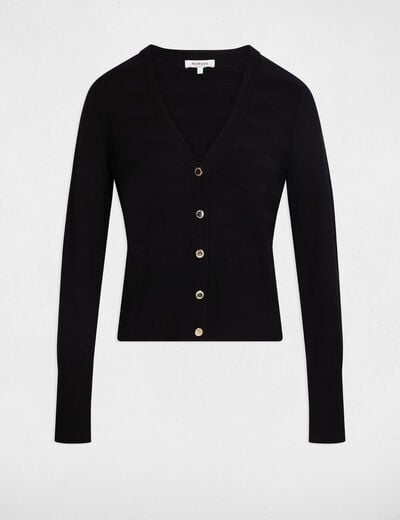Gilet manches longues noir femme