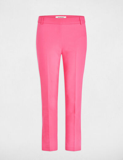 Pantalon cigarette 7/8ème rose femme