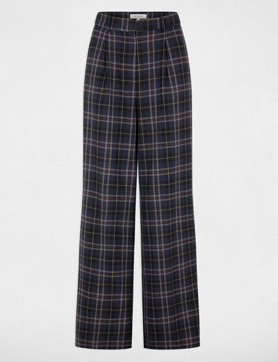 Hoge taille brede broek meerkleurig vrouw