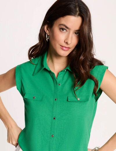 Mouwloze blouse weide groen vrouw