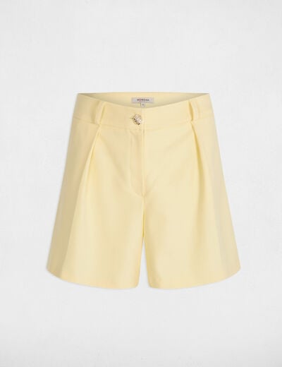 Short droit jaune pastel femme