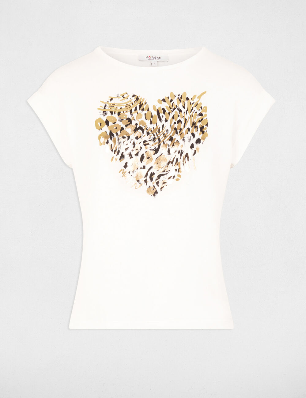 T-shirt met korte mouwen helder wit vrouw