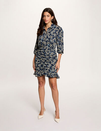 Robe courte fluide multicolore femme