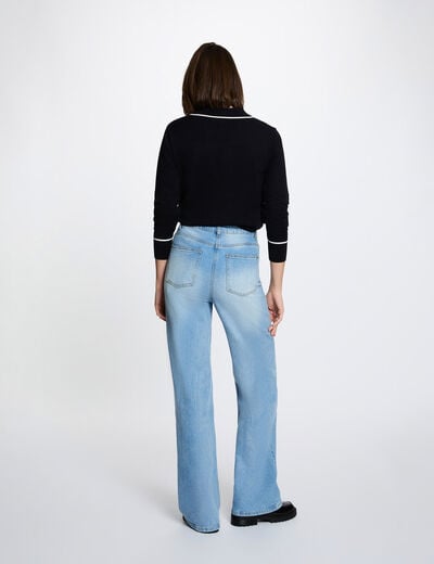 Trui met polokraag marineblauw vrouw