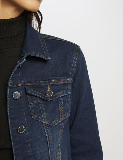 Veste droite boutonnée en jean jean brut femme