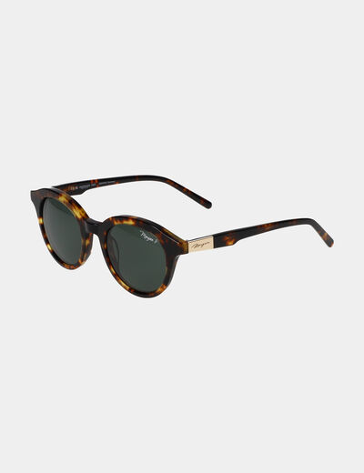 Lunettes de soleil rondes marron femme