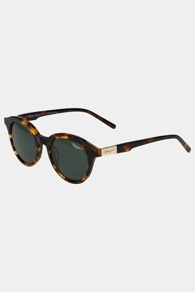Lunettes de soleil rondes marron femme