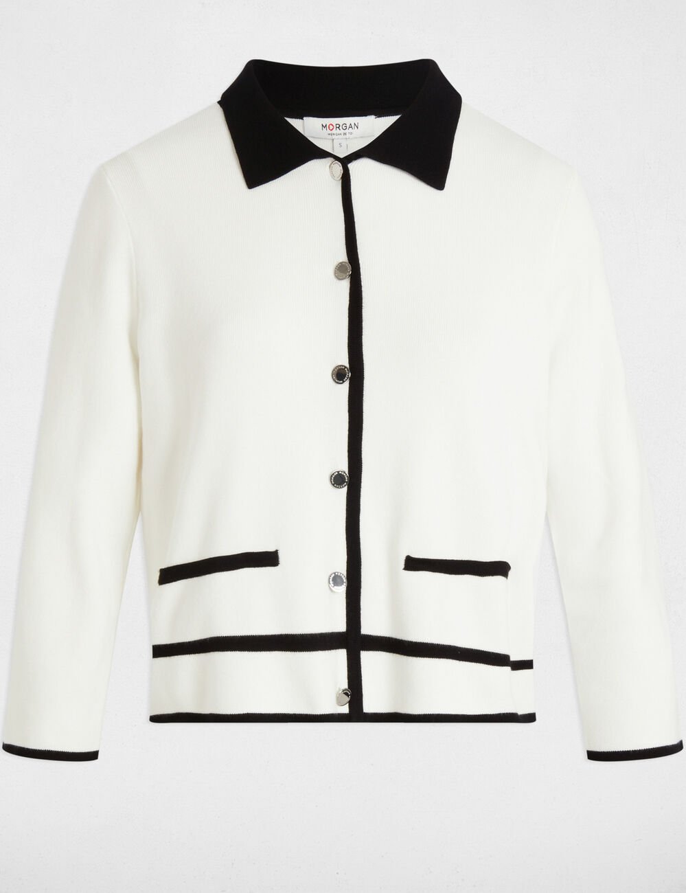 Vest met 3/4 mouwen helder wit vrouw