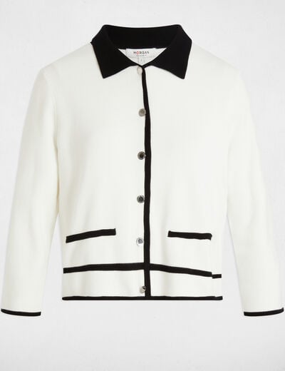 Gilet manches 3/4 blanc femme