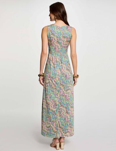 Robe longue droite imprim&eacute;e multicolore femme