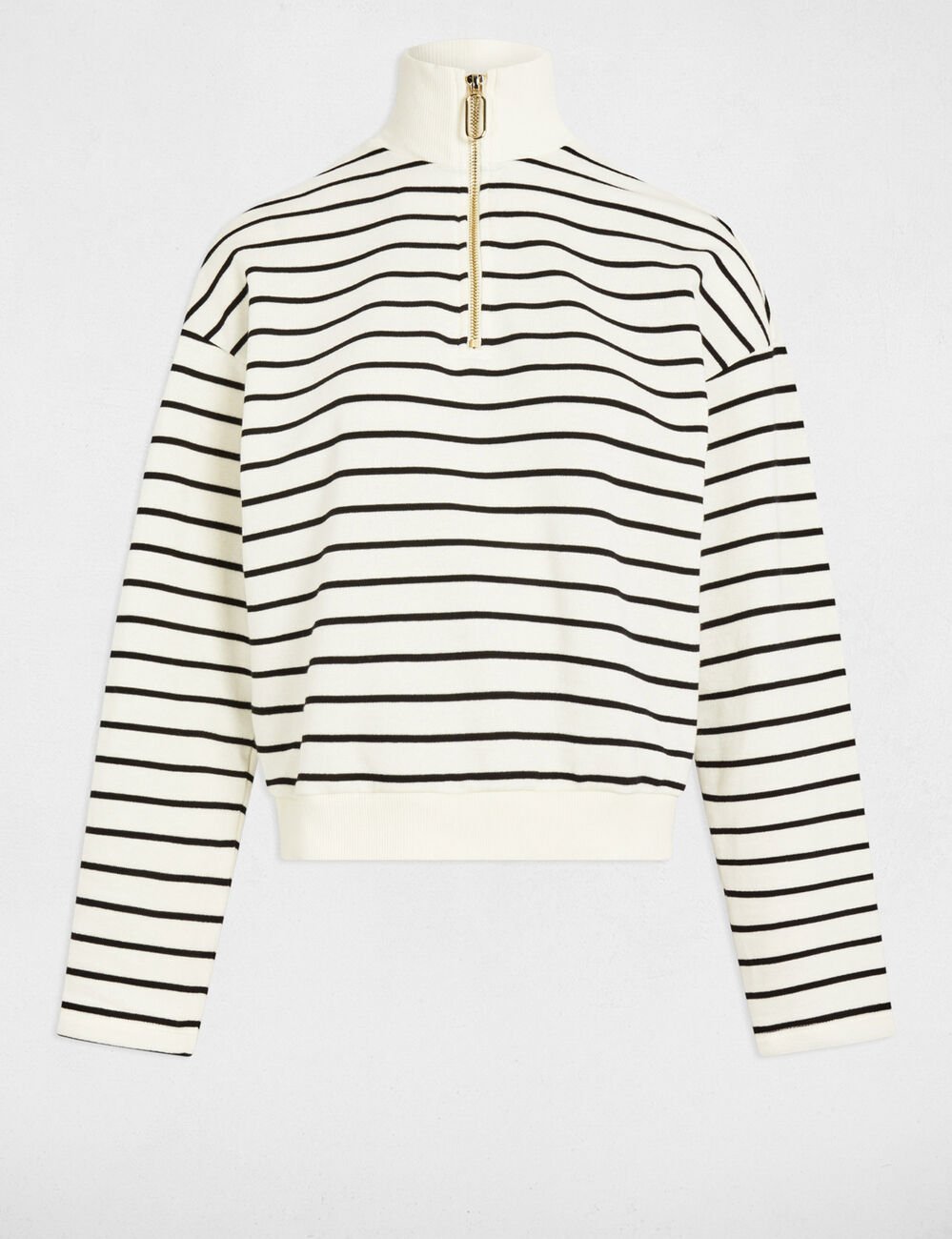 Sweat manches longues rayé blanc femme