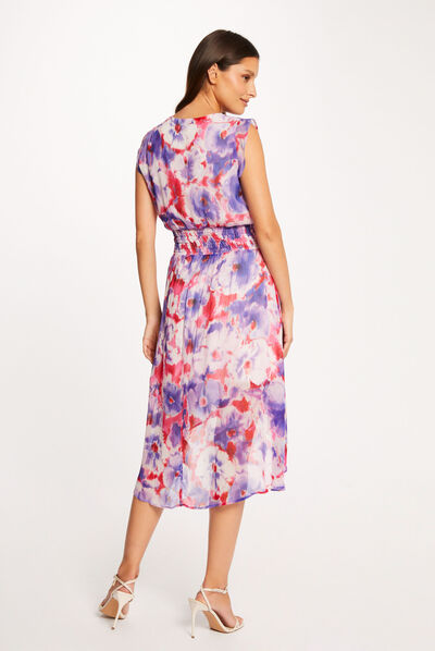 Mouwloze shift-jurk met bloemenprint meerkleurig vrouw